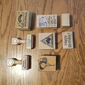 Wood Mounted Teacher Student School Classroom Rubber Stamps